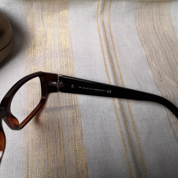 GUCCI 1572 Rectangular Brown Eyeglasses Frames Classic - Picture 6 of 11